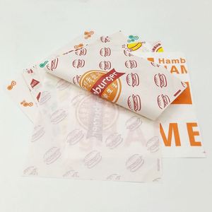Papier d'emballage anti-graisse personnalisé pour hamburgers, sandwichs, en-cas, pain, avec tailles sur mesure - Product Image 6