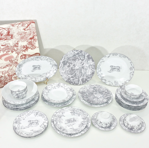 Service de table en céramique et assiettes de présentation, 32 pièces, motif de fruits minimaliste nordique - Product Image 4