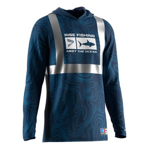 เสื้อฮู้ดดี้ตกปลาแบบมีแถบสะท้อนแสง UPF50+ แห้งเร็ว ระบายอากาศได้ดี ป้องกันแสงแดดทั้งกลางวันและกลางคืน สำหรับสวมใส่ได้ตลอดวัน - Product Image 6