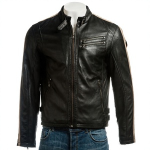 Custom 100% Genuine Fight Club Style Soft <b>Leather</b> <b>Jacket</b> Men's Orange <b>Leather</b> Reefer Coat <b>Blazer</b> Custom <b>Leather</b> Manufacturer - Product Image 3