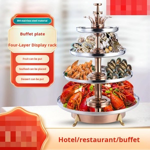 Buffet Meeres früchte platte Große Kaffee platte Fünf schicht iger Turm Edelstahl Kleine Platte Hummer Salat platte - Product Image 4