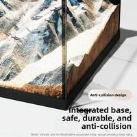 Aquarium professionnel moderne de luxe en verre avec base noire ultra-claire et design de ruisseau panoramique pour salon