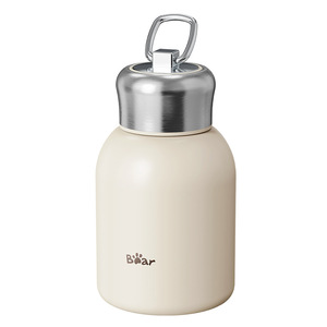 Botella de Agua Portátil Bear de Acero Inoxidable 304, 300 ml, Redonda, Color Blanco Hueso, para Deportes y Viajes - Product Image 5