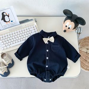 Nouvelle Collection Printemps : Tenue de Cérémonie pour Bébé Garçon, Combinaison Une Pièce avec Cache-Fesses, Nœud <span class=keywords><strong>Papillon</strong></span>, Idéale pour le Premier Anniversaire et les Cérémonies (100 Jours) - Product Image 4