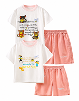 Ensemble en coton à manches courtes pour filles, t-shirt et short pour bébé fille, tenue d'été élégante et décontractée, vêtements pour enfants