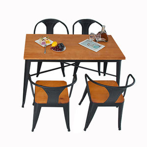 Muebles de exterior retro de metal, mesas y sillas de café de hierro, informal boss, habla de nostálgica, mesa de madera sólida, sillas de restaurante - Product Image 4