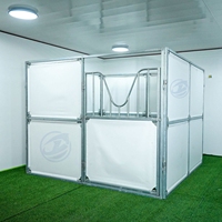 Abri portable et durable pour chevaux, tente d'écurie extérieure, cadre en métal galvanisé, montage rapide, conception modulaire pour la course