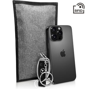 Sac Faraday pour téléphone et clés de voiture, pochette bloquant les signaux RFID, bloque les signaux RF, cellulaires, Wi-Fi, Bluetooth, GPS et NFC, anti-pistage - Product Image 3