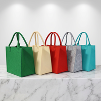 Sac fourre-tout pliable en feutre durable et personnalisable avec fermeture à bouton-pression, marque QingFeng, en polyester, pour étagères de placard