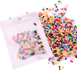 Perles de verre rondes en vrac pour la fabrication de bijoux, 2/3/4 mm, perles de cristal et de lampwork faites à la main, 10g/sac - Product Image 1
