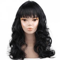 Pelucas de pelo largo negro MK con efecto ondulado - Product Image 1
