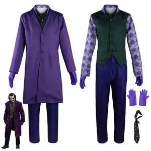 Các Joker Cosplay Trang Phục Halloween Đảng Siêu Anh Hùng Jack Napier Phù Hợp Với Cho Nam Giới Áo Sơ Mi Vest Áo Khoác Quần Toàn Bộ