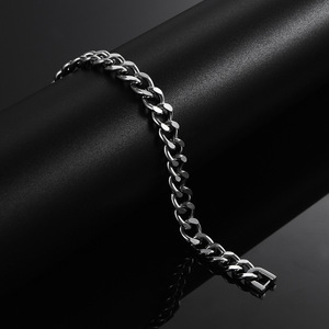 Pulsera de cadena cubana de 8 mm de acero inoxidable de 18 cm y 20 cm para hombre y mujer, regalo de joyería - Product Image 3