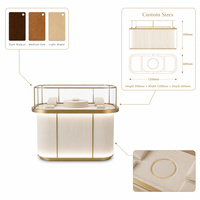 Vitrine de présentation de bijoux en bois et verre personnalisée avec éclairage LED pour les magasins de bijoux en gros