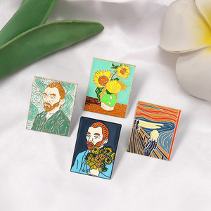 Dễ Thương Kim Loại Thủ Công Mỹ Nghệ Pins Van Gogh Huy Hiệu Khoảng Trống Cho Vải Thời Trang Trường Phù Hiệu Phim Hoạt Hình Ve Áo Pin Men Pin - Product Image 2