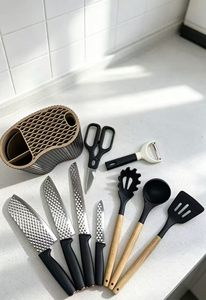 Hot Sale Household Kitchen 10-piece <b>Knife</b> Cutlery Utensils <b>Set</b> Stainless Steel <b>Knife</b> <b>Set</b> with <b>Knife</b> Block - Product Image 5