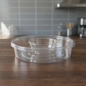 Contenedor Redondo Transparente de PET para Pasteles Paras Polymers PHB-093, 77H 220mm DIA, Cajas con Bisagra para Pasteles, Venta al por Mayor para Panaderías - Product Image 4