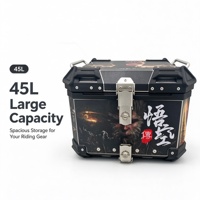 Accessoires moto : Top Case Moto, Coffre Arrière Moto 45L, Top Case Latéral en Aluminium Compatible Getaway