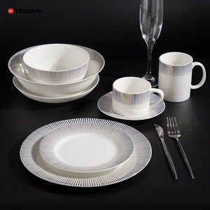 Bộ Sưu Tập Châu Âu Phong Cách Hoàng Gia Sang Trọng Trắng <span class=keywords><strong>Decal</strong></span> Đường Sơn Chip Chịu Mài Mòn Trung Quốc Bộ Đồ Ăn Tốt Mới Xương Trung Quốc Bộ Đồ Ăn - Product Image 6