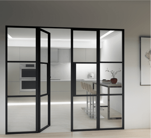 Portes d'entrée doubles en acier forgé, en métal, à double vitrage, de style français, pour l'extérieur - Product Image 1