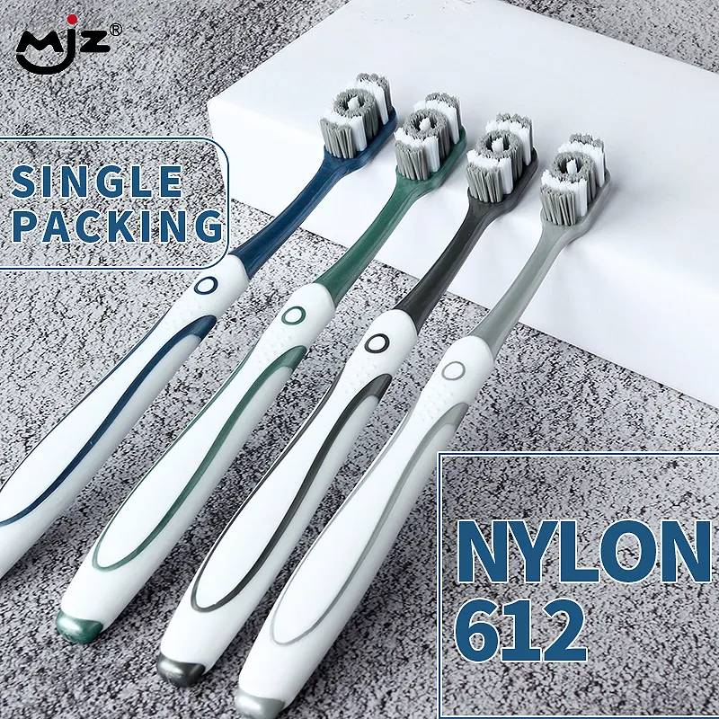 Neue Produkte Nylon 612 Zahnbürste mit weichen spiralförmigen Nylon borsten für Erwachsene machen Zahn reiniger