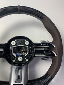 Volante in Pelle e Fibra di Carbonio ad Alte Prestazioni per <span class=keywords><strong>Mercedes</strong></span> Benz, Modelli W205/W213/W222/G63/E63/C63 Classe C, Versione Racing - Product Image 3