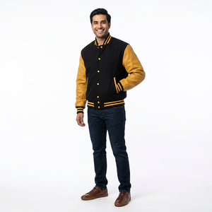 Blouson Bomber en Satin d'Hiver Personnalisé Hommes Femmes Haute Qualité Laine Soie Toile Blouson Universitaire à Capuche Décoration Broderie Nouveau - Product Image 1