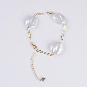 Collar y Pulsera de Perlas de Agua Dulce Naturales, Ovaladas y Cuadradas, de 14-16 mm, Estilo Barroco, Joyería de Cuentas Versátil y Moderna, Venta al Por Mayor del Fabricante - Product Image 5