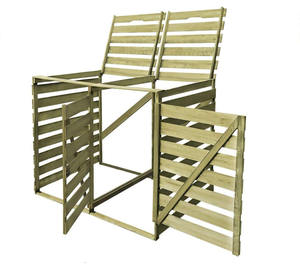 وحدة تخزين خشبية ثلاثية للحاويات، وحدة تخزين رخيصة للحديقة، حاويات خارجية - Product Image 3