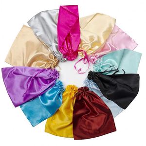 Bolsas de Regalo Personalizadas de Satén y Seda para Pelucas, Bolsa de Almacenamiento con Cordón para Viajes, Embalaje Textil para Accesorios para el Cabello - Product Image 4