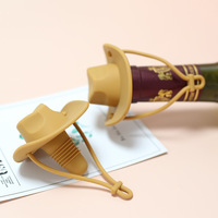 Bouchon de vin en silicone en forme de chapeau de cowboy, accessoires pour le vin, cadeaux pour les fournitures de fête, bouchons décoratifs pour bouteilles de vin, outils de cuisine mignons