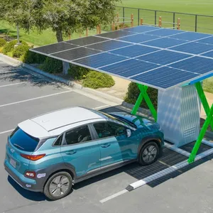 Estacion de carga v2g elektrikli araç şarj cihazı ile güneş enerjisi istasyonu