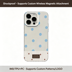 Custodia Trasparente in TPU con Motivo a Pois Blu e Righe Rosse e Bianche, <span class=keywords><strong>Cover</strong></span> Antiurto per <span class=keywords><strong>iPhone</strong></span> 17 16 15 14 13 <span class=keywords><strong>Pro</strong></span> Max - Product Image 4