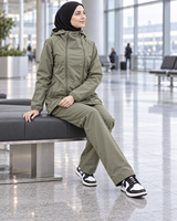 EVE007 Manteau coupe-vent et imperméable à manches longues bouffantes, robe de style décontracté, vêtements musulmans islamiques haut de gamme, hijabs, style quotidien