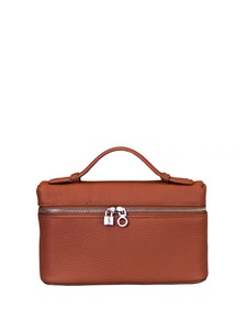 Sac à main en cuir véritable texturé vintage chic, design minimaliste, boîte à <span class=keywords><strong>lunch</strong></span>, imperméable, capacité compacte, vente chaude - Product Image 1