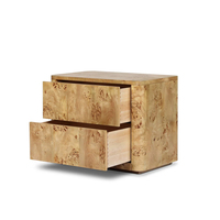 Table de Chevet Carrée Moderne Rétro en Bois de Palisander avec 2 Tiroirs pour Chambre à Coucher et Salon – Meuble Contemporain