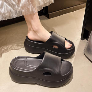 Sandalias de Verano para Mujer con Suela Gruesa de 6 cm, Antideslizantes, Ligeras, de Color Sólido, Blanco, Negro, Caqui, Marrón, para Primavera y Otoño - Product Image 3