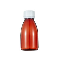 Bouteilles en plastique PET ambré de qualité alimentaire médicale de 150 ml, forme Boston, avec bouchon à vis, pour sirop contre la toux, liquides, avec marques de mesure