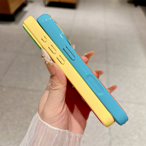 เคสโทรศัพท์เลนส์กล้องนีออนสีสันสดใสสำหรับ iPhone 17 16 15 14 Pro Max ลายรุ้ง Dopa Mine ไล่เฉดสีแบบไล่ระดับ ฤดูร้อน ฝาหลังกระจก IMD - Product Image 3
