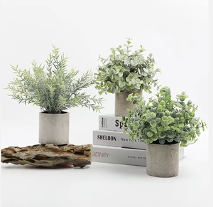 Plantas Artificiales de Eucalipto y Romero en Maceta de Plástico Ecológico - Decoración Duradera y Ligera para Interiores del Hogar - Product Image 5
