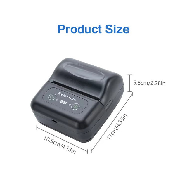 Handheld BT Mini Portable Thermal Printer Without Ink 80mm 3inch Receipts Thermal Printing Device