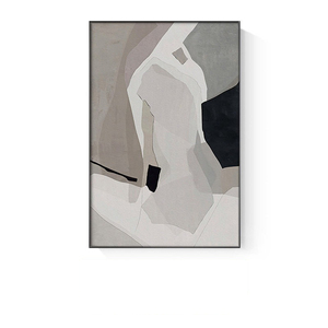 Peintures sur mesure pour projets hôteliers, commande en gros, tableaux abstraits minimalistes noir et blanc, art mural <span class=keywords><strong>à</strong></span> suspendre, maquettes de photos de chambre - Product Image 4
