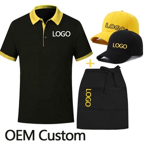 Logo personalizzato del ristorante Polo Design Hot Pot grembiule Fast Food Pizza Hotel da lavoro Polo t-Shirt con cappelli da Baseball uomo - Product Image 4