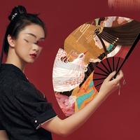 Ventilateurs pliants en bambou Shanhaijing, style ancien, tendance nationale, de la dynastie Han, pour la danse des étudiants - Vente directe d'usine DIY