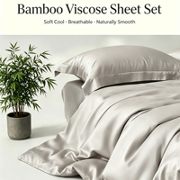 Ensemble de draps plats en fibre de bambou 100% tissée, respirants, écologiques, pour toutes les saisons