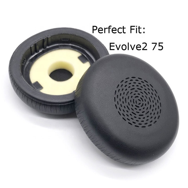 For Jabra Evolve2 75 Ear Cushions Protein Leather Mesh Cover Earpad Office Microphone Headset Memory Foam Ear Pads