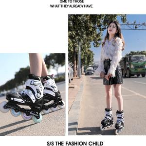 Pattini in Linea Professionali Flat Flower Campus per Adulti Principianti Uomini e Donne con Ruote a Fila Singola e Guscio in PP - Product Image 3