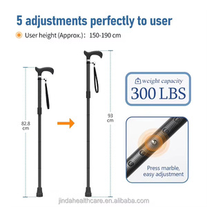 Canne télescopique en fibre de carbone, 4 sections, avec patins antidérapants, aide à la marche personnalisée pour personnes âgées - Product Image 4
