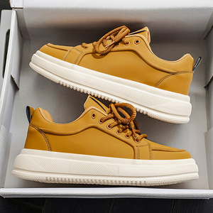 Nuevos Zapatos de Cuero para Hombre, Estilo Coreano, de Suela Gruesa, que Aumentan la Altura, Zapatillas Casuales Modernas y Versátiles para Uso Diario - Product Image 4