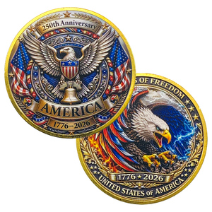 <span class=keywords><strong>Moneta</strong></span> Commemorativa del 250° Anniversario USA, Aquila Calva e Bandiera Americana, <span class=keywords><strong>Moneta</strong></span> Patriottica da Collezione Placcata Oro, Souvenir Challenge Coin - Product Image 4